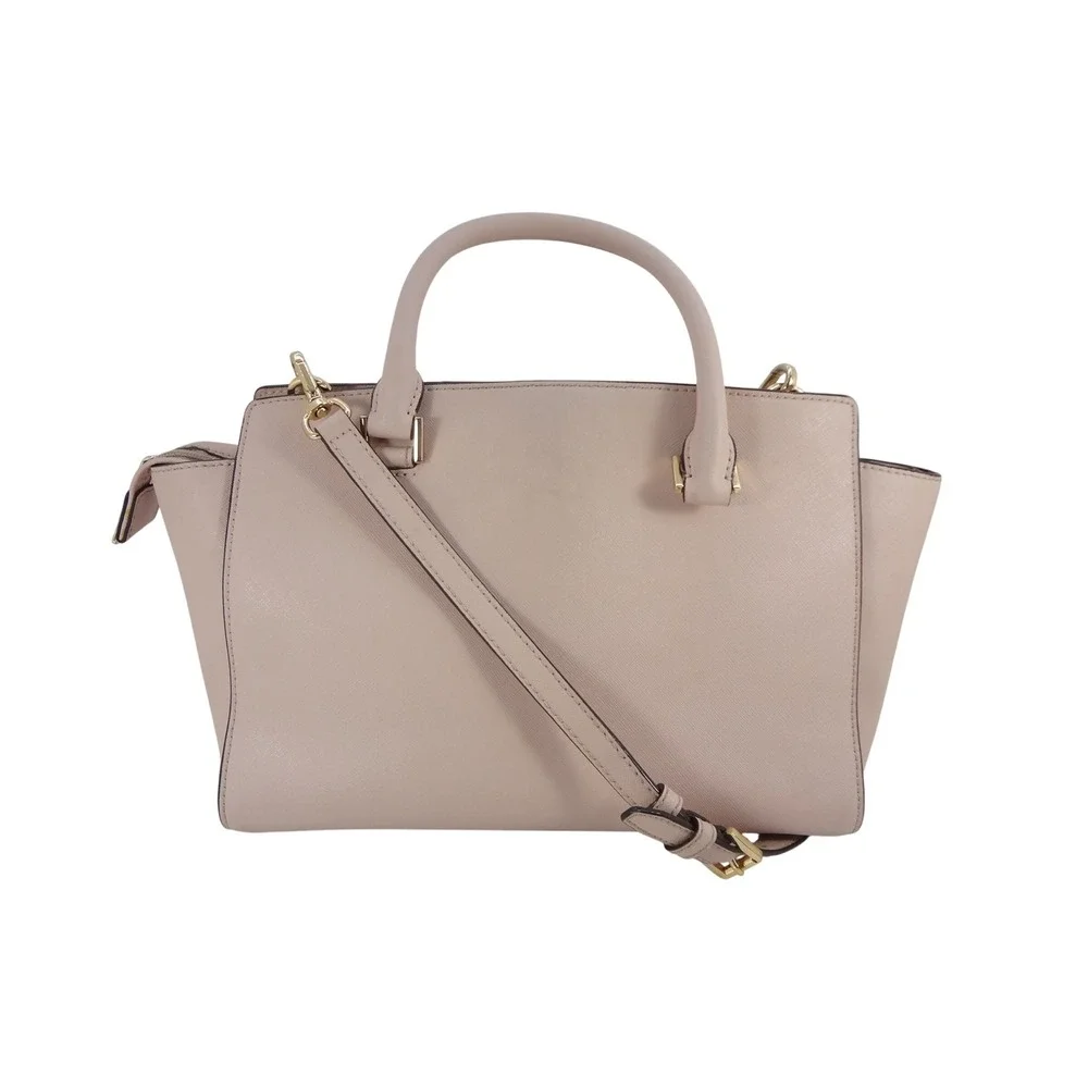 Michael Kors Selma Medium Saffiano Leather Satchel Blossom‎ Pink Gold Hardware
